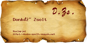 Donkó Zsolt névjegykártya